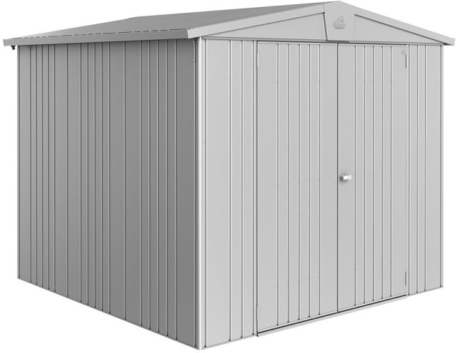 8 x 8 (2.44m x 2.28m) Biohort Europa 4 Metal Shed - Metallic Silver