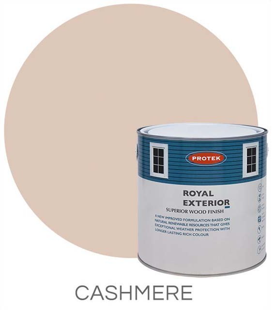 Protek Royal Exterior Paint 1 Litre - Cashmere Colour Swatch with Pot