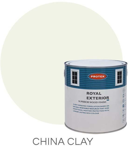 Protek Royal Exterior Paint 1 Litre - China Clay Colour Swatch with Pot