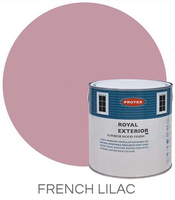 Protek Royal Exterior Paint 1 Litre - French Lilac Colour Swatch with Pot