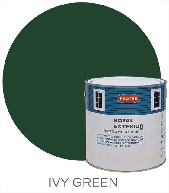 Protek Royal Exterior Paint 1 Litre - Ivy Green Colour Swatch with Pot