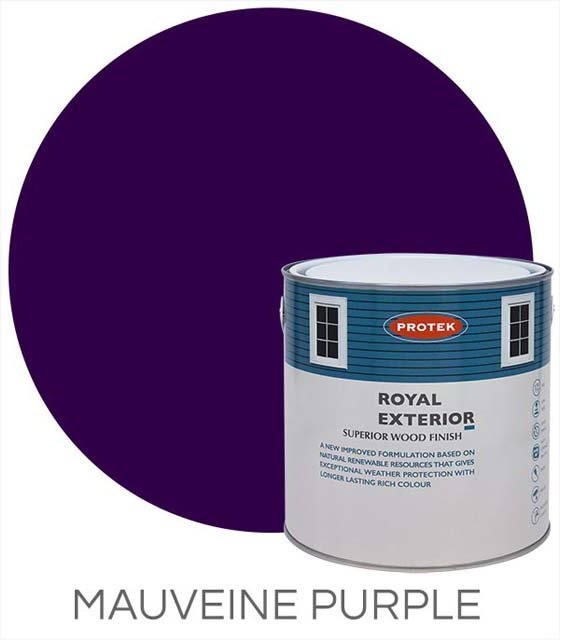 Protek Royal Exterior Paint 1 Litre - Mauveine Purple Colour Swatch with Pot