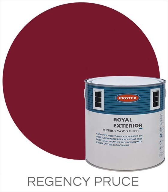 Protek Royal Exterior Paint 1 Litre - Regency Puce Colour Swatch with Pot