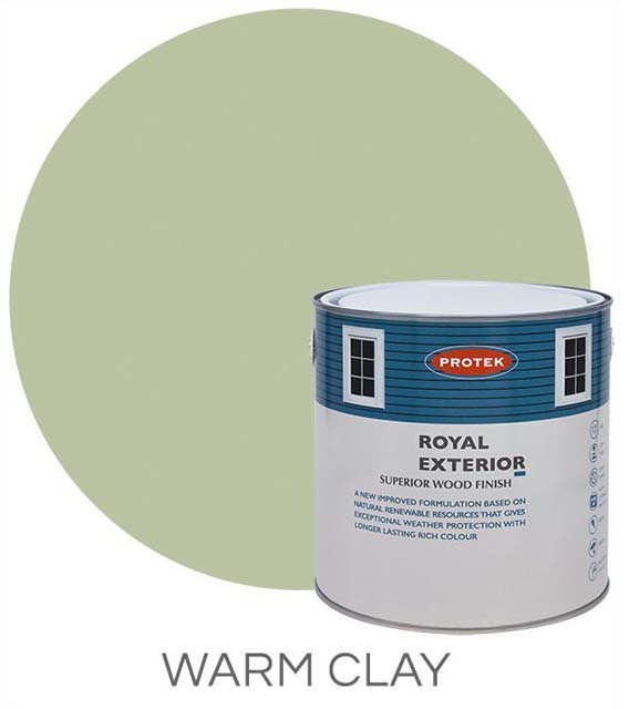 Protek Royal Exterior Paint 1 Litre - Warm Clay Colour Swatch with Pot