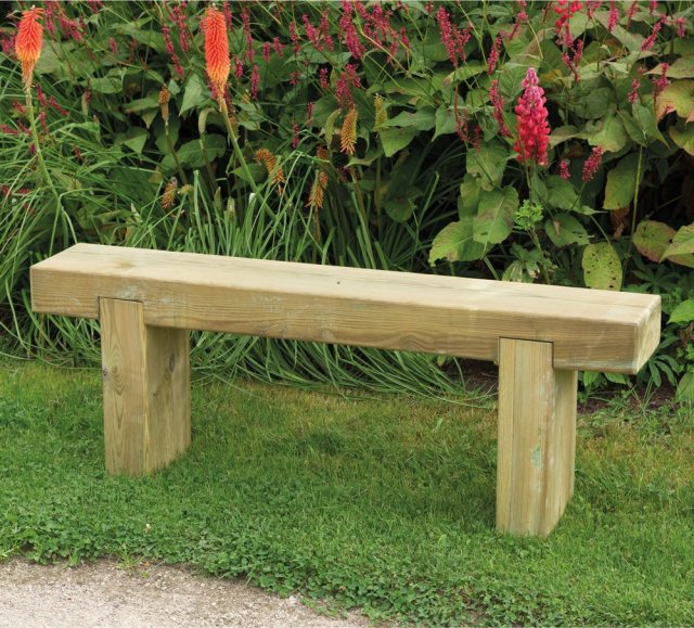 4ft Forest Sleeper Bench - Pressure Treated - insitu