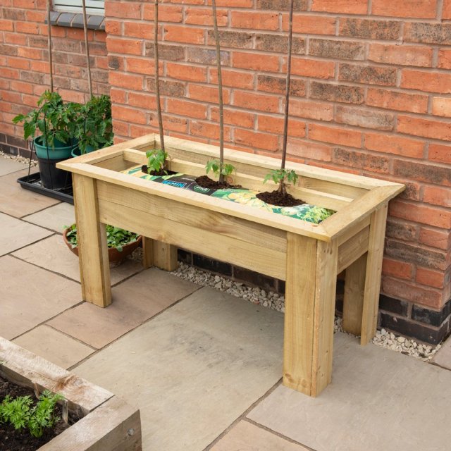 4 x 2 Forest Garden Raised Planter with Grow Bag Tray Container - Pressure Treated
