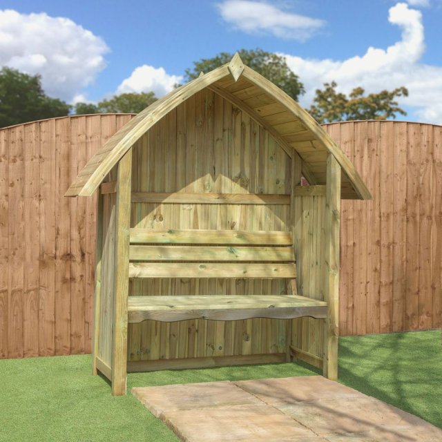 Mercia Arch Top Arbour Seat - Pressure Treated in situ