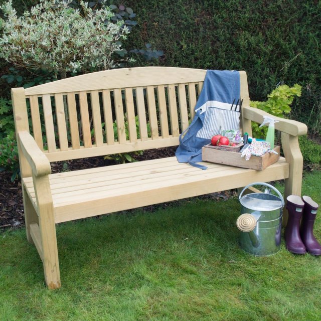 5ft Forest Harvington Bench - Pressure Treated - insitu