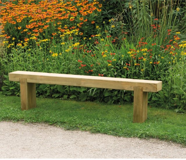 6ft Forest Sleeper Bench - Pressure Treated - insitu