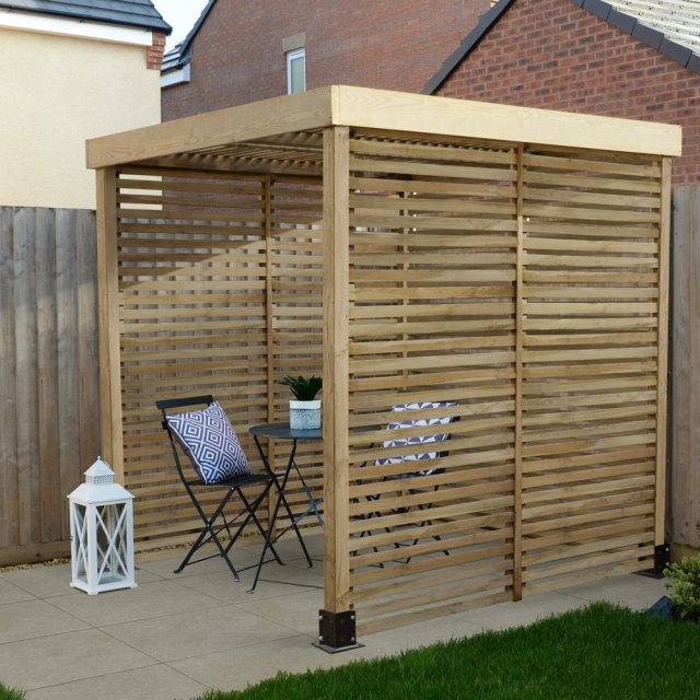 Forest Modular Pergola with 3 Side Panels - Pressure Treated - insitu