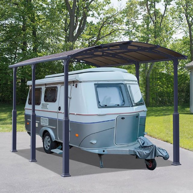 12x16 Palram Arcadia Alpine 5000 Carport - with caravan as storage idea