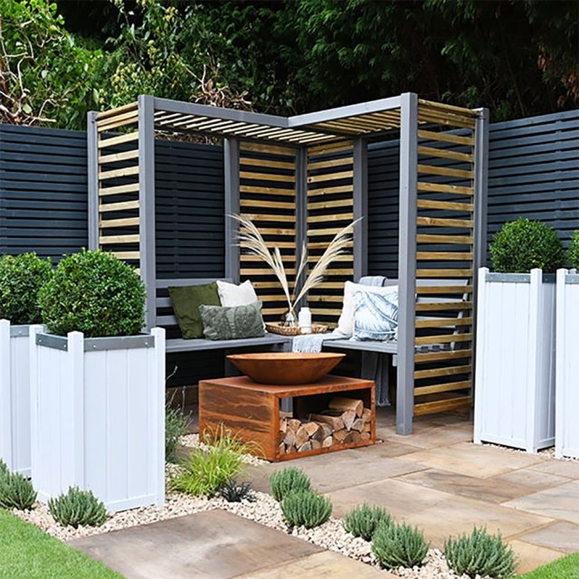 Forest Firenze Corner Garden Arbour Seat - painted insitu