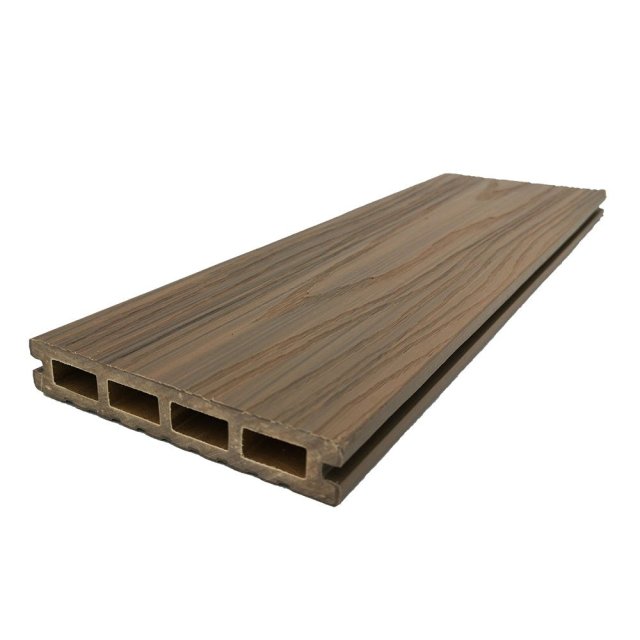 Habitat+ Composite Decking Kit in Bowness Brown 3.0mx3.0m - isolated smooth grain