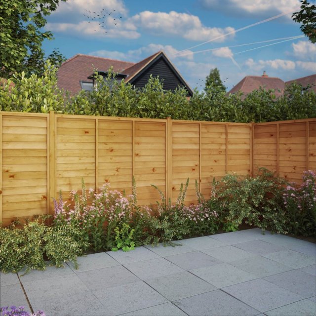 6ft High Mercia Superlap Fencing Panel Packs - Pressure Treated - insitu