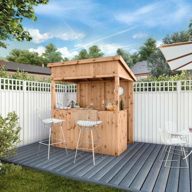 6x4 Mercia Premium Garden Bar - Pressure Treated - in situ - angle view