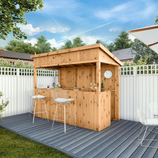 9x4 Mercia Premium Garden Bar - Pressure Treated - in situ - angle view
