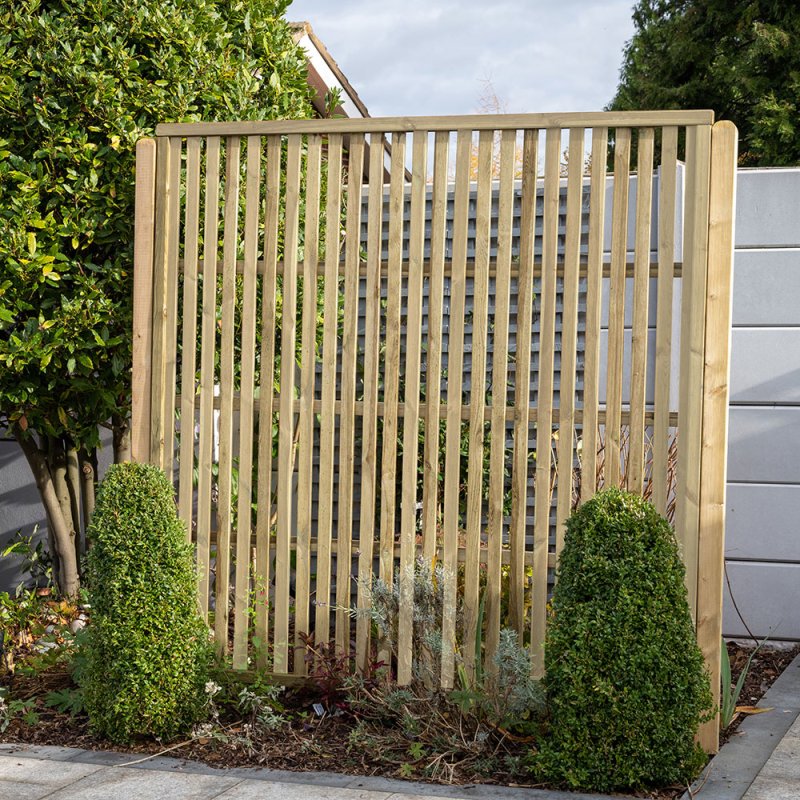 Forest 6x6 Pressure Treated Vertical Slatted Garden Screen Panel - In Situ