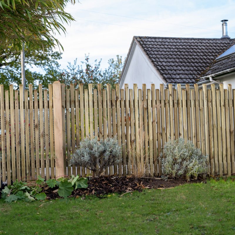 3ft High Forest Pressure Treated Contemporary Picket Fence Panel - In Situ