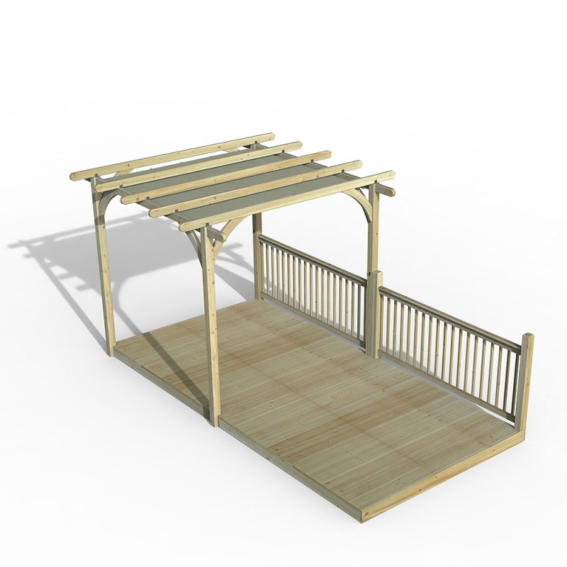 8 x 16 Forest Pergola Deck Kit with Canopy No. 2 - In Situ