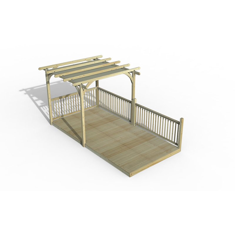 8 x 16 Forest Pergola Deck Kit with Retractable Canopy No. 6 - In Situ
