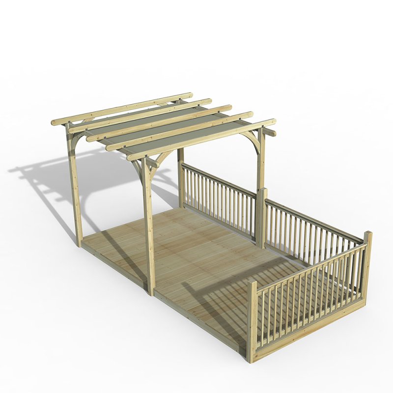 8 x 16 Forest Pergola Deck Kit with Retractable Canopy No. 7 - In Situ