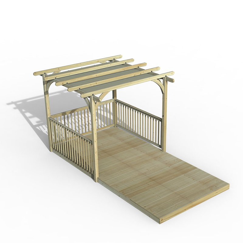 8 x 16 Forest Pergola Deck Kit with Retractable Canopy No. 9 - In Situ