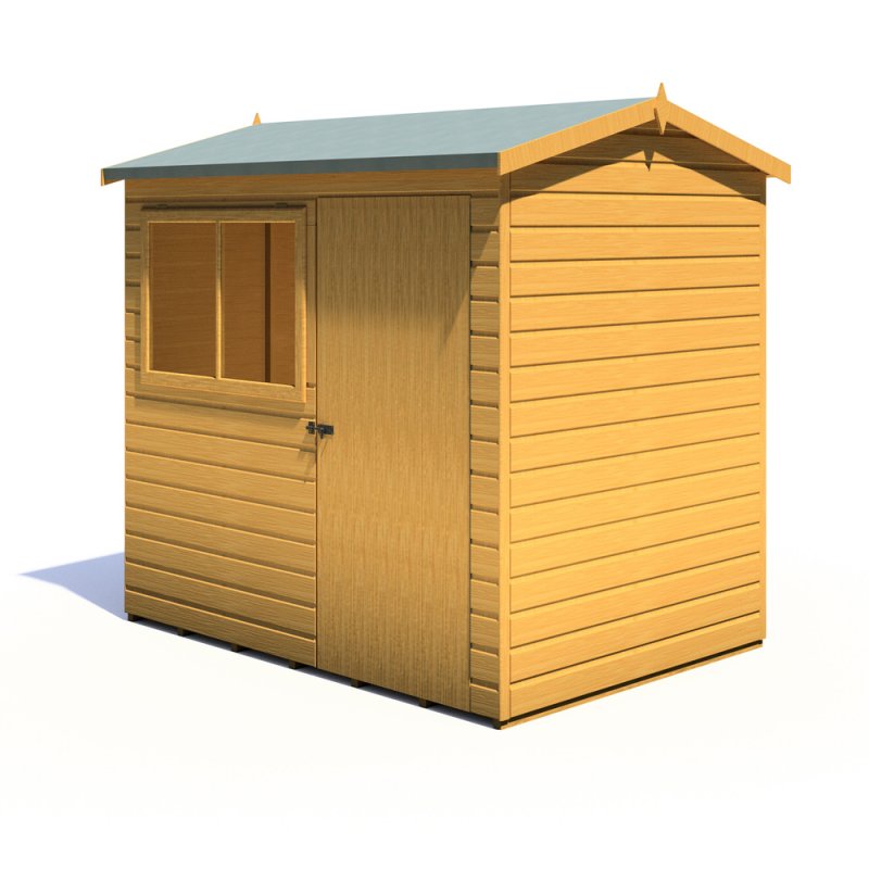 7x5 Shire Lewis Premium Reverse Apex Shed Door in Right Hand Side - isolated angle view