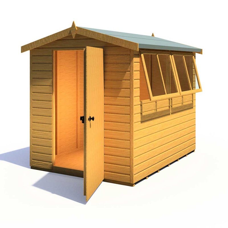 8x6 Shire Atlas Professional Apex Shed - windows on the right hand side