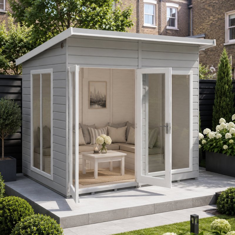 8 X 6 Shire Lela Pent Summerhouse - in situ