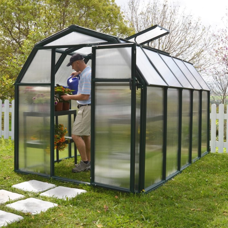 6x10 Palram Canopia EcoGrow Greenhouse - in situ, angle view
