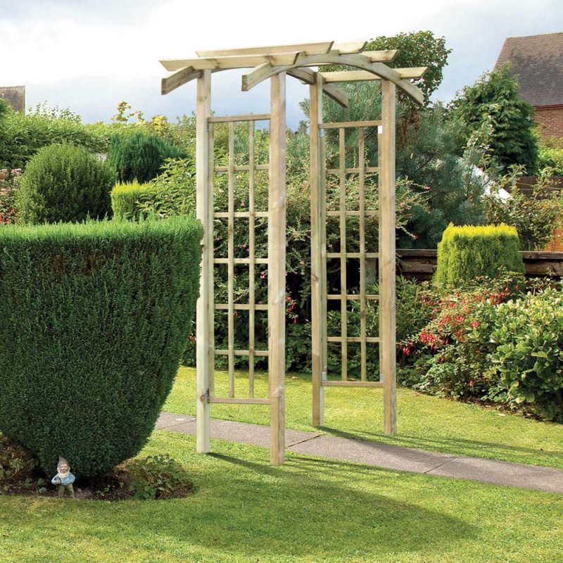 Grange Bow Top Garden Arch - styled
