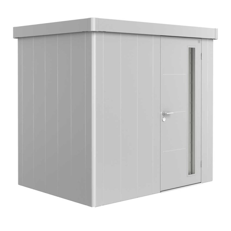 8x6 Biohort Neo 1B Metal Shed - Single Door in metallic silver