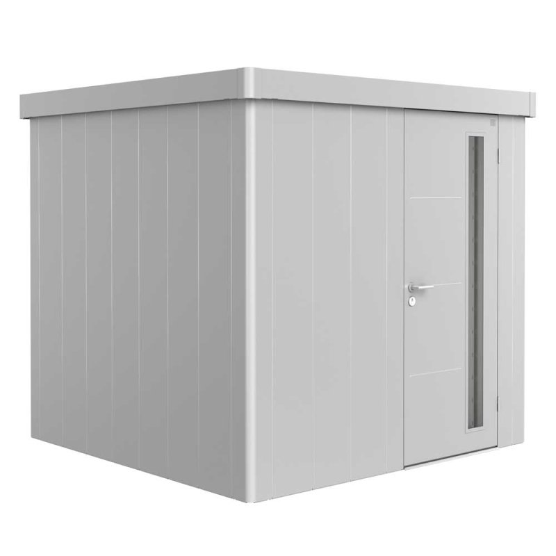 8x8 Biohort Neo 2B Metal Shed - Single Door in metallic silver