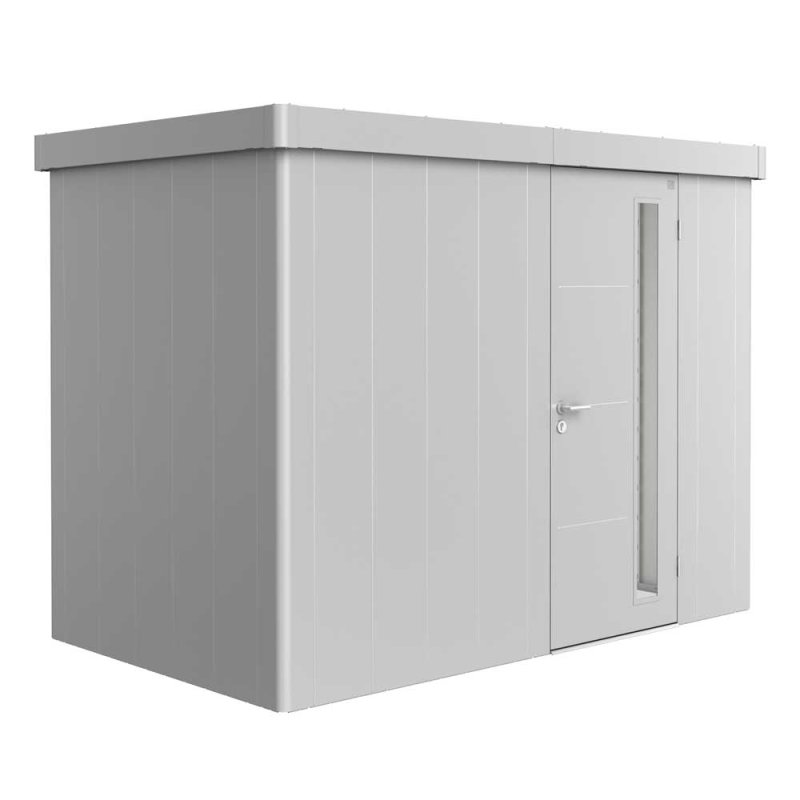 10x6 Biohort Neo 1C Metal Shed - Single Door in metallic silver