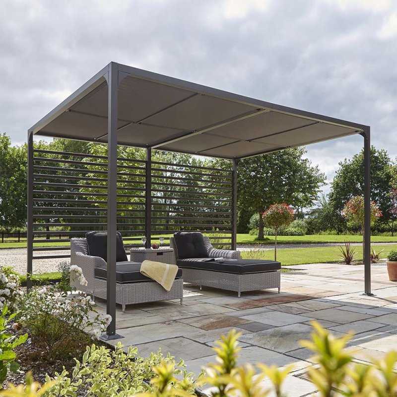 Rowlinson Florence Canopy 4m x 3m - with sunbeds and roof fully closed