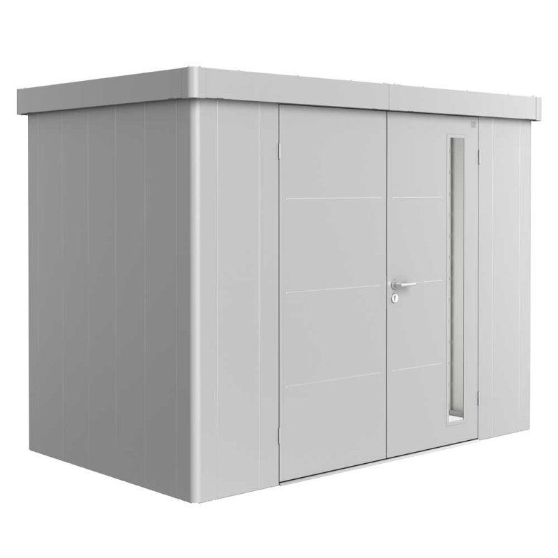 10x6 Biohort Neo 1C Metal Shed - Double Door in metallic silver