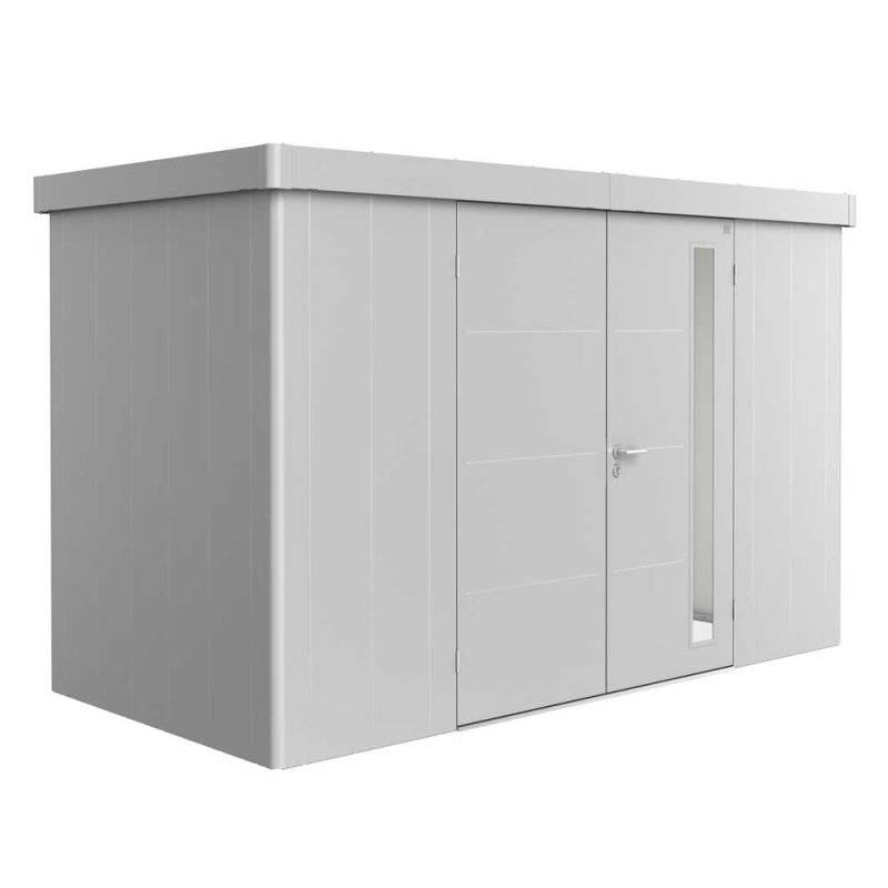 12x6 Biohort Neo 1D Metal Shed - Double Door in metallic silver