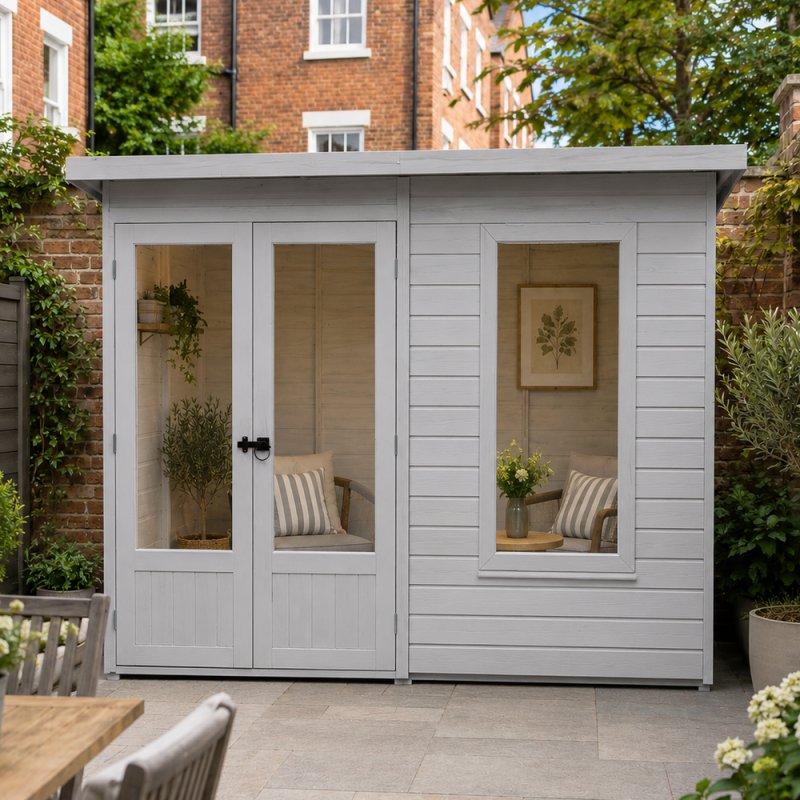 Shire Peony 8x6 Pent Summerhouse - in situ