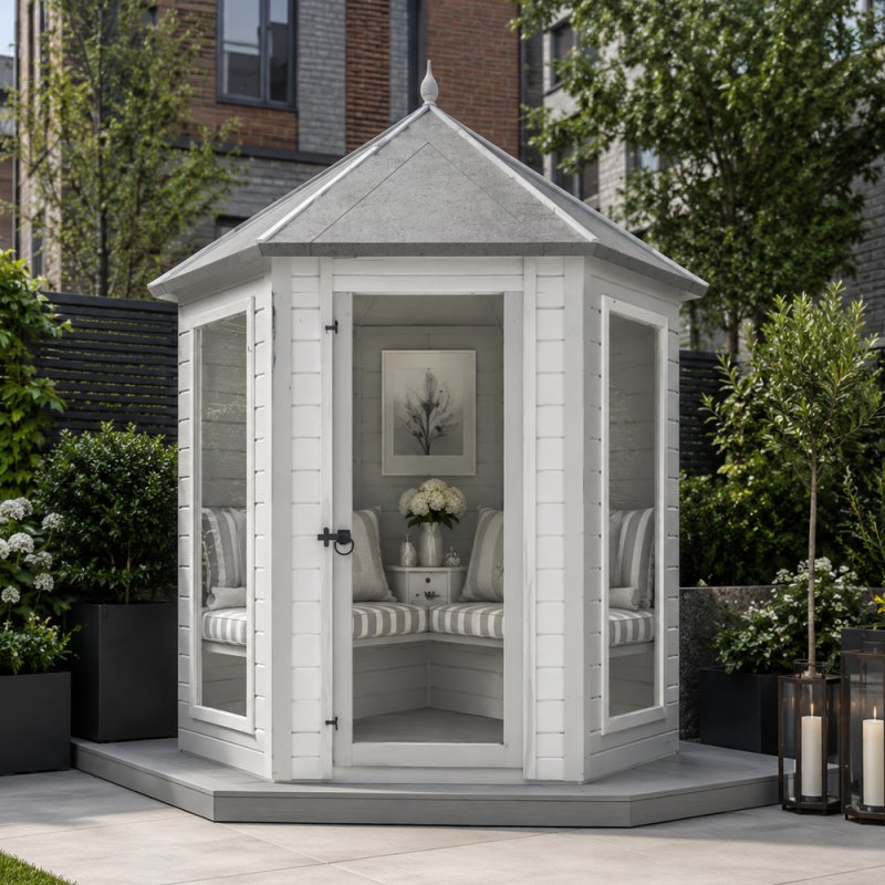 7 X 6 Shire Kendall Gazebo Summerhouse - in situ