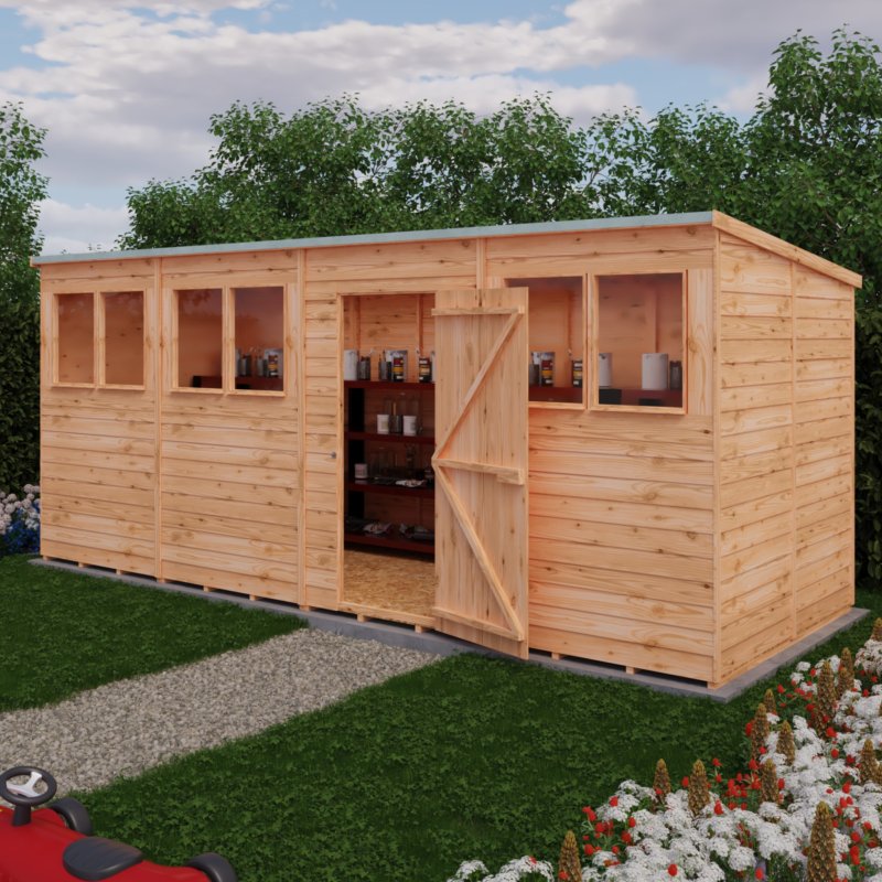 16x6 Shire Value Overlap Pent Shed