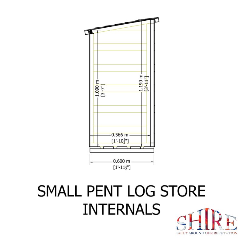 Pent Rack Size 3x2 Shire Pent Log Store - Pressure Treated - elbec garden buildings