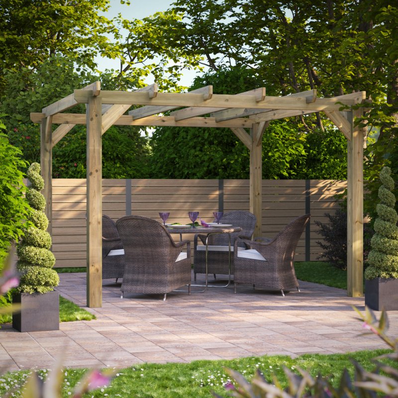Power Sheds Powersheds 12x12 Wooden Pergola - Pressure Treated 3.6m x 3.6m
