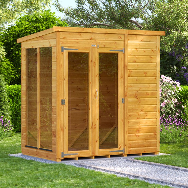 Powersheds 6x4 Pent Summerhouse With Toughened Glass - in situ