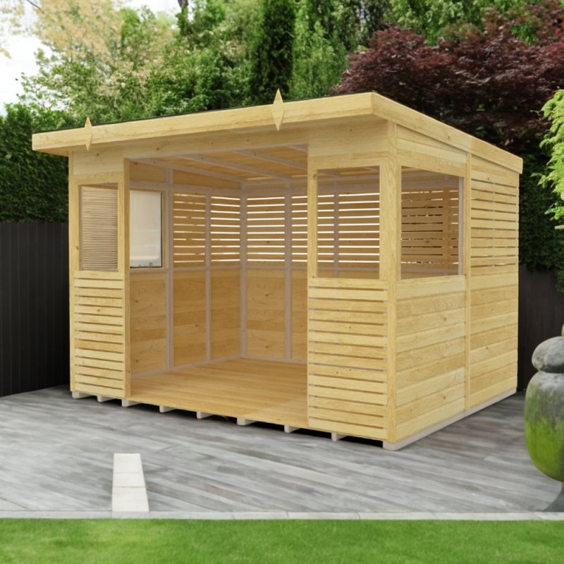 Shed Nest 10x8 Pressure Treated Outdoor Kitchen Barbecue Shelter - in situ