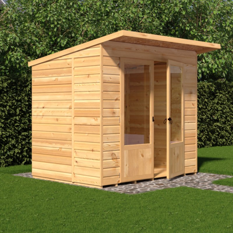Shire Avance 7 x 5 Pent Summerhouse - in situ, angle view