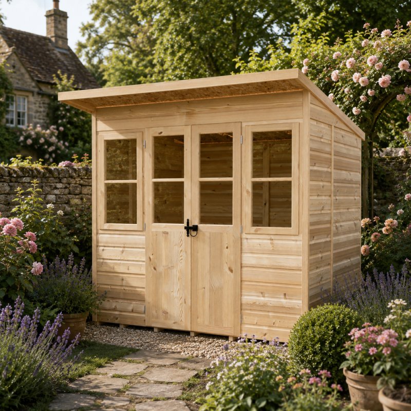 Shire Haddon 7 x 5 Pent Summerhouse - in situ