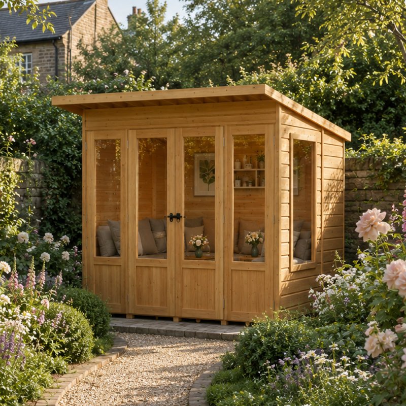 Shire Parham 7x7 Pent Summerhouse - in situ