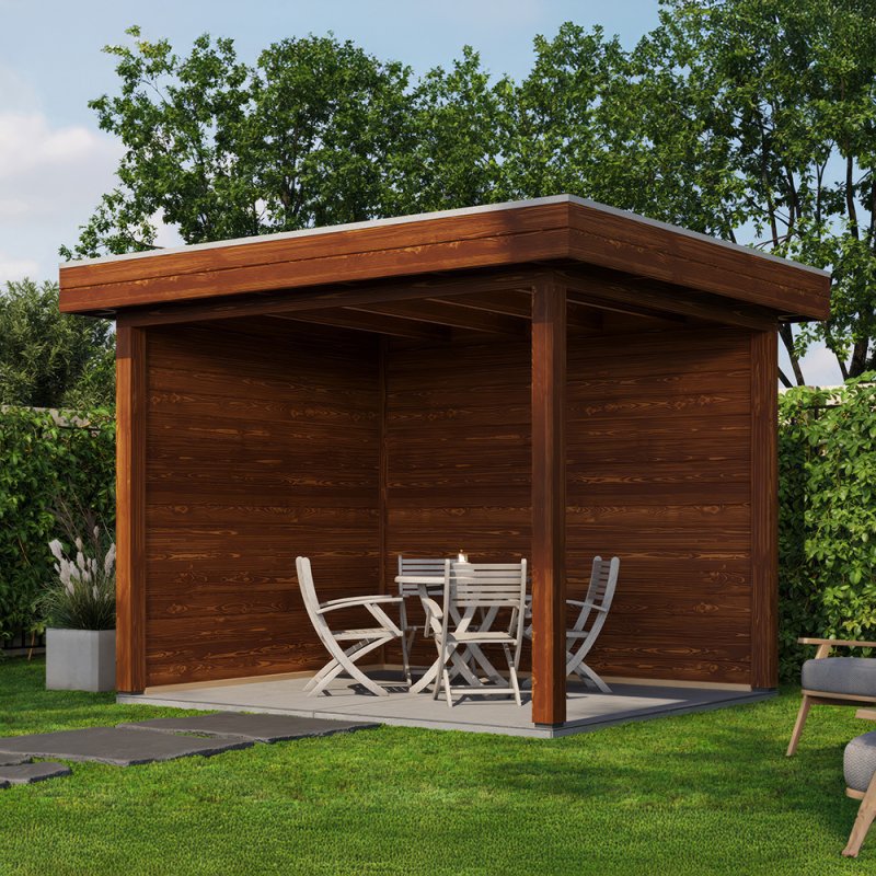 10x8 Lugarde Select Winsford Gazebo Treated Brown - in situ
