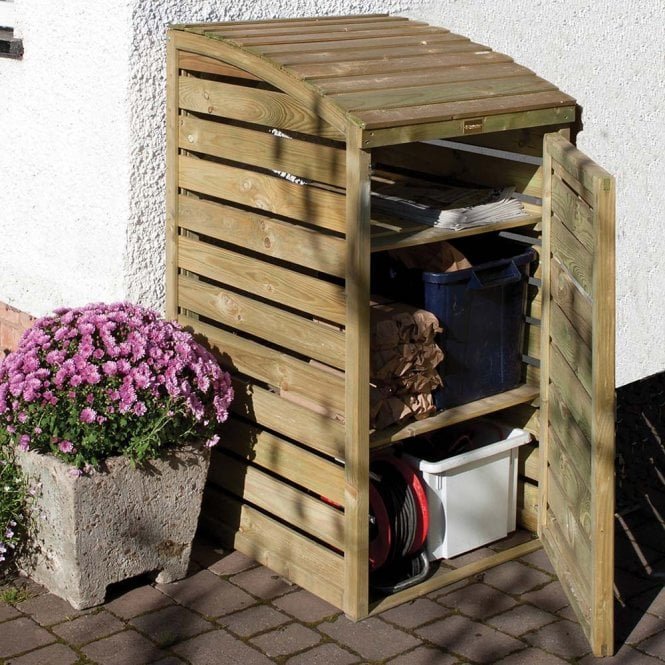Rowlinson Recycling Box Storage - Pressure Treated - in situ