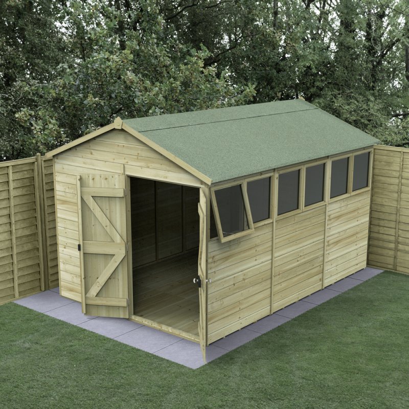 Timberdale 12x8 apex roof wooden shed exterior view